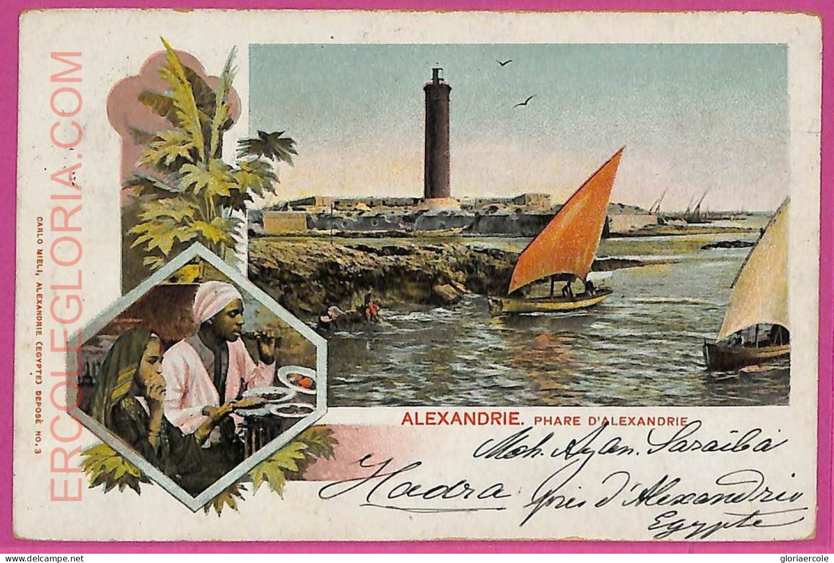 Ag2882 - EGYPT - VINTAGE POSTCARD - Alexandria  - 1902 - Alexandria