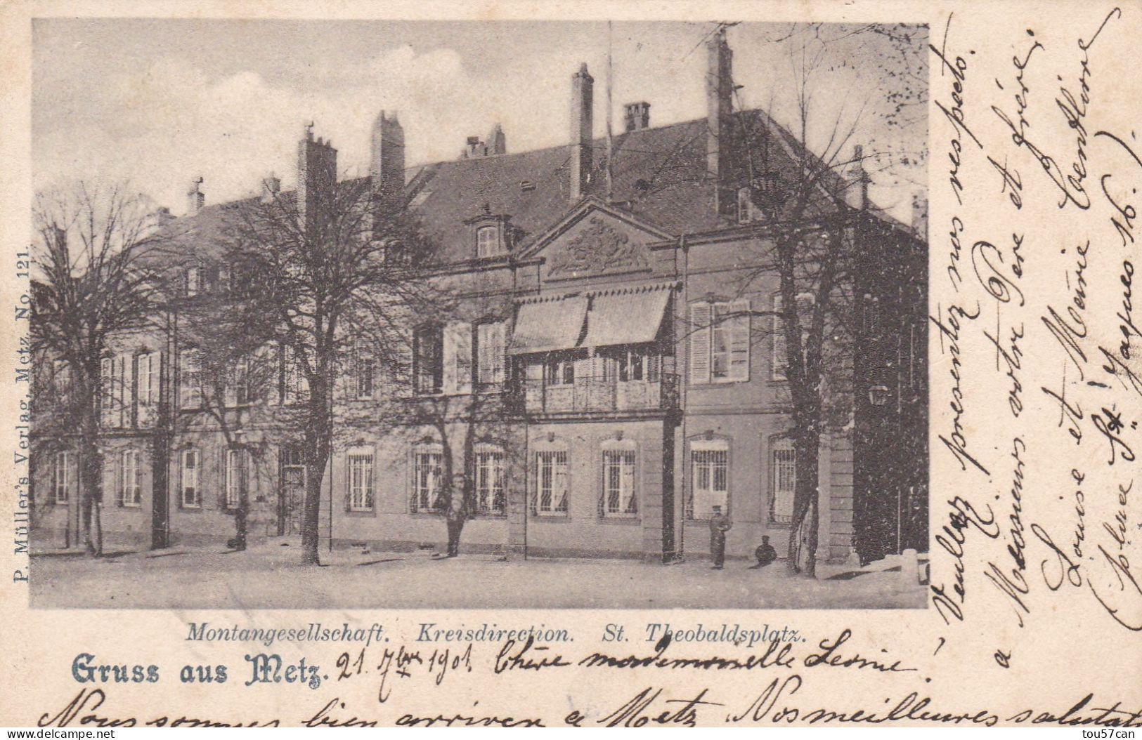 METZ  -  MOSELLE  -   (57)  -  CPA  PRECURSEUR  DE 1901  -  LA  PLACE  SAINT  THIEBAULT. - Metz