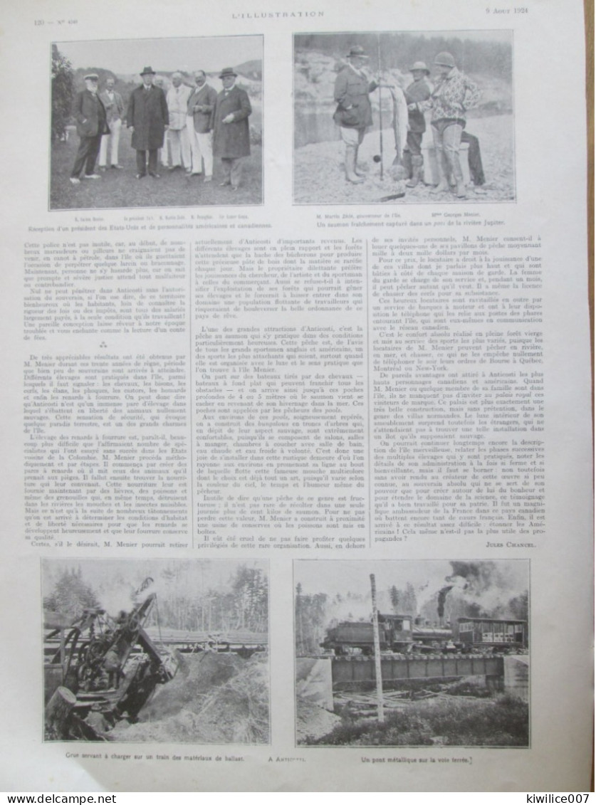 1924 L Ile De ANTICOSTI  Chocolat MENIER   LE ROYAUME D ANTICOSTI   Notiskuan ; Natigostec Canada Île De L'Assomption - Unclassified