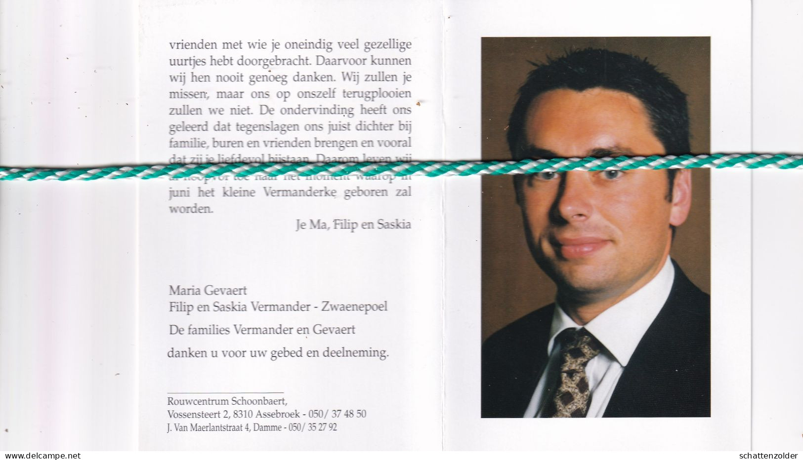 Stefaan Vermander-Gevaert, Brugge 1970, Cavalese (I) 1998. Foto - Obituary Notices