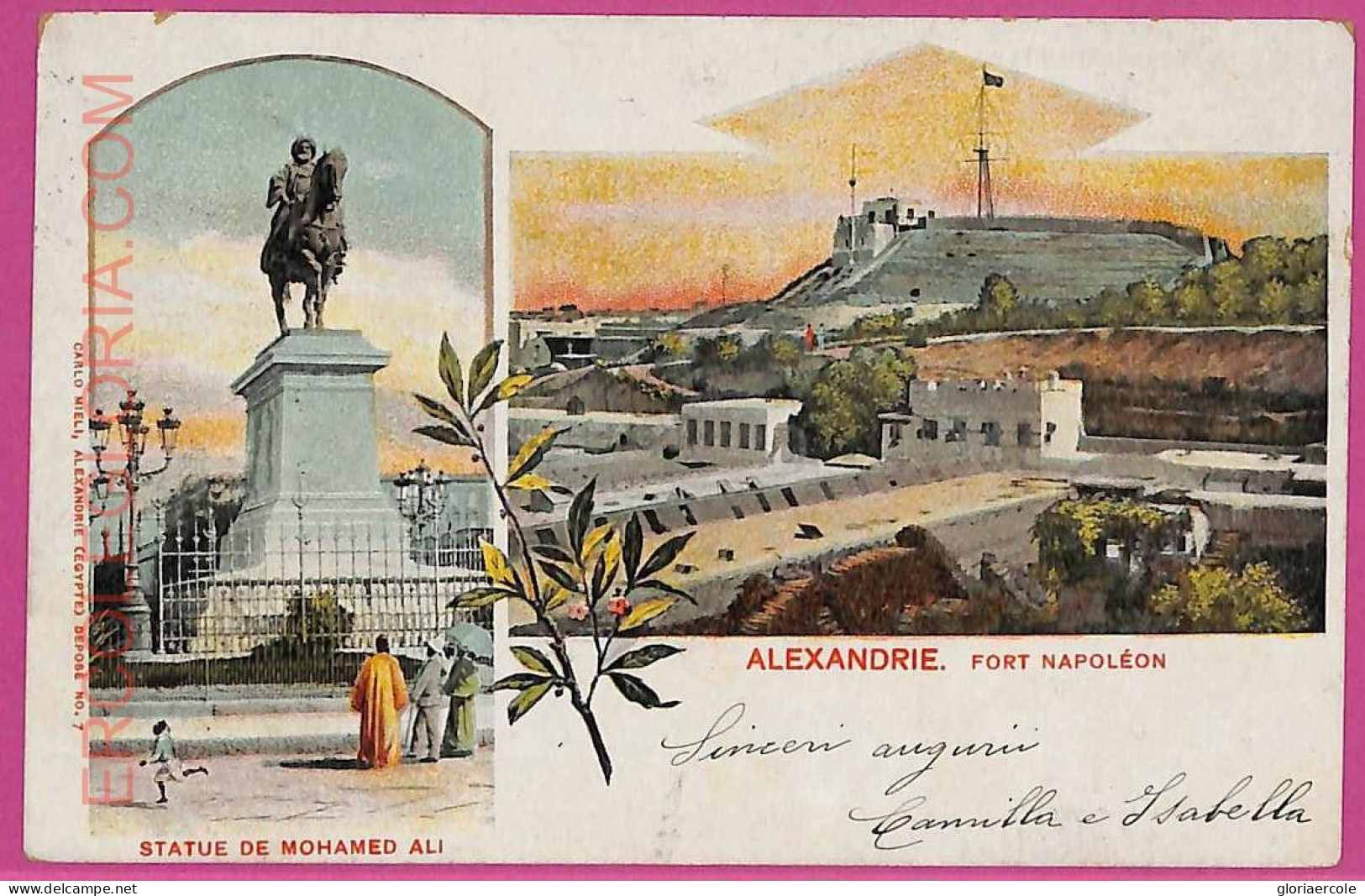 Ag2883 - EGYPT - VINTAGE POSTCARD - Alexandria  - 1902 - Alexandria