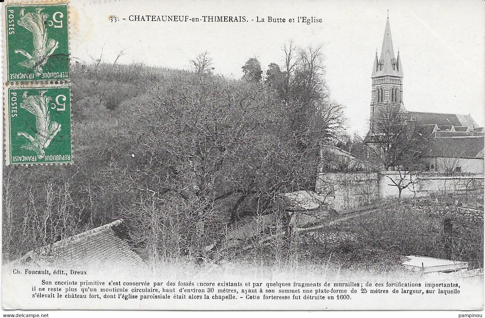 28 - CHATEAUNEUF EN THYMERAIS - Butte Et église - Châteauneuf