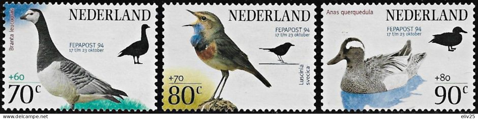 Netherlands 1994, Birds - 3 V. MNH - Andere & Zonder Classificatie