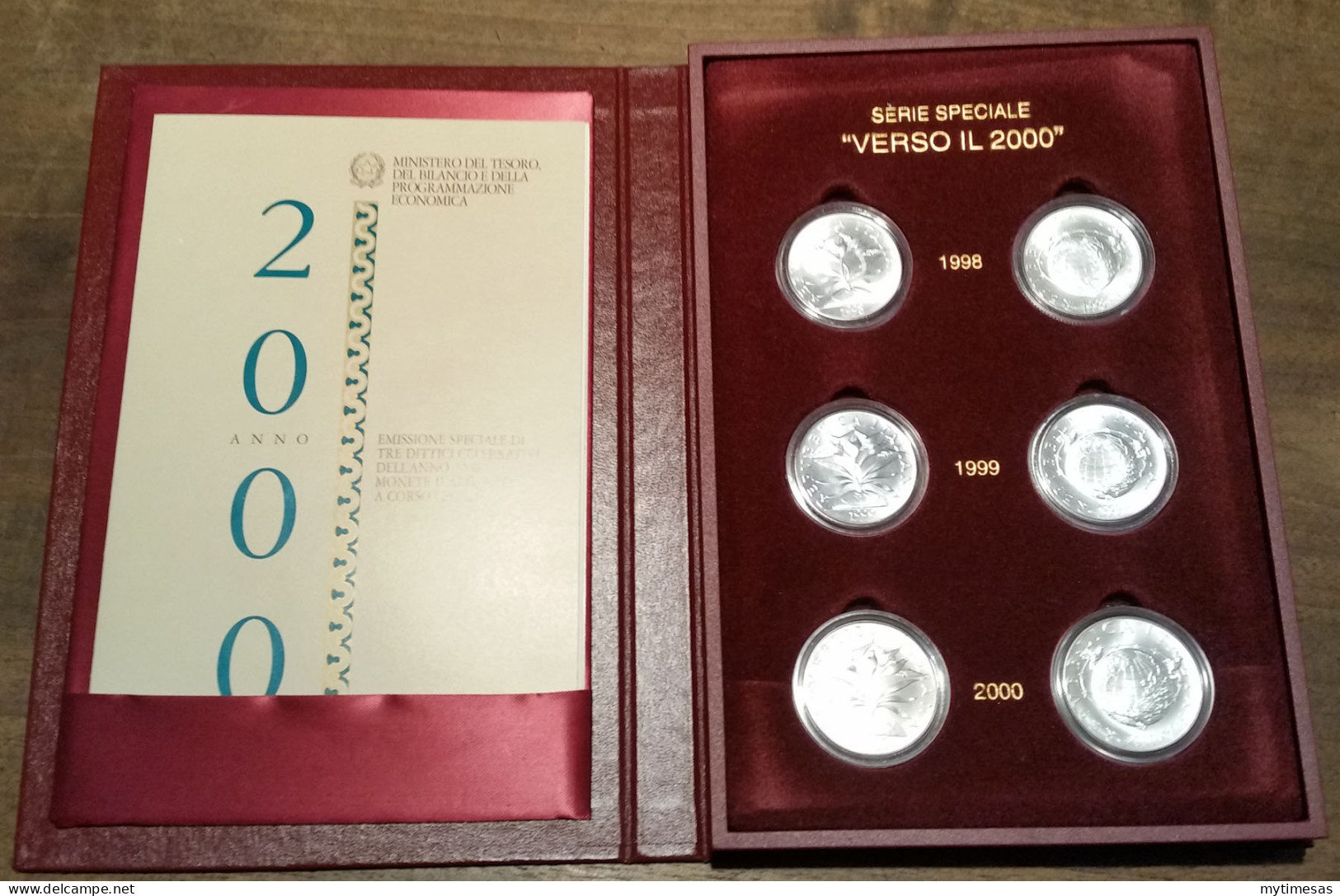 1998-2000 Italia Verso Il 2000 6 Coins In Silver FDC-BU - Otros & Sin Clasificación