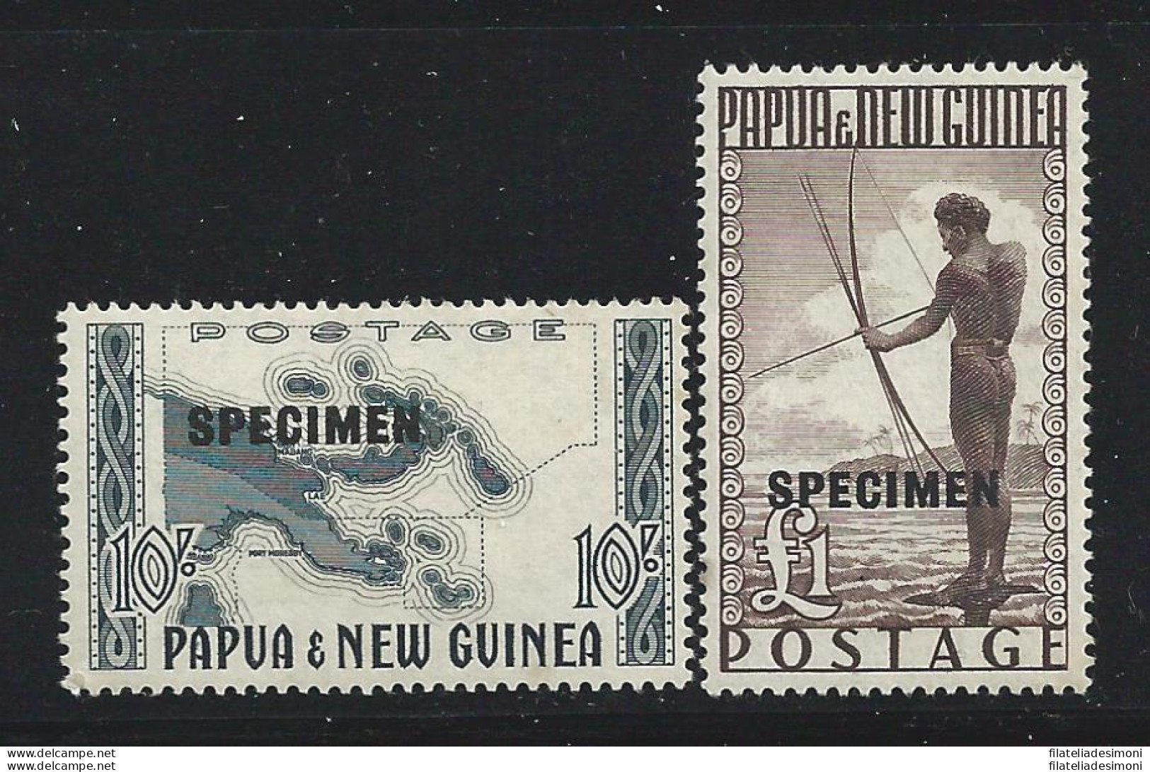 1952 PAPUA NEW GUINEA - SG N° 14a/15a SPECIMEN 2 Valori MNH/** - Sonstige & Ohne Zuordnung