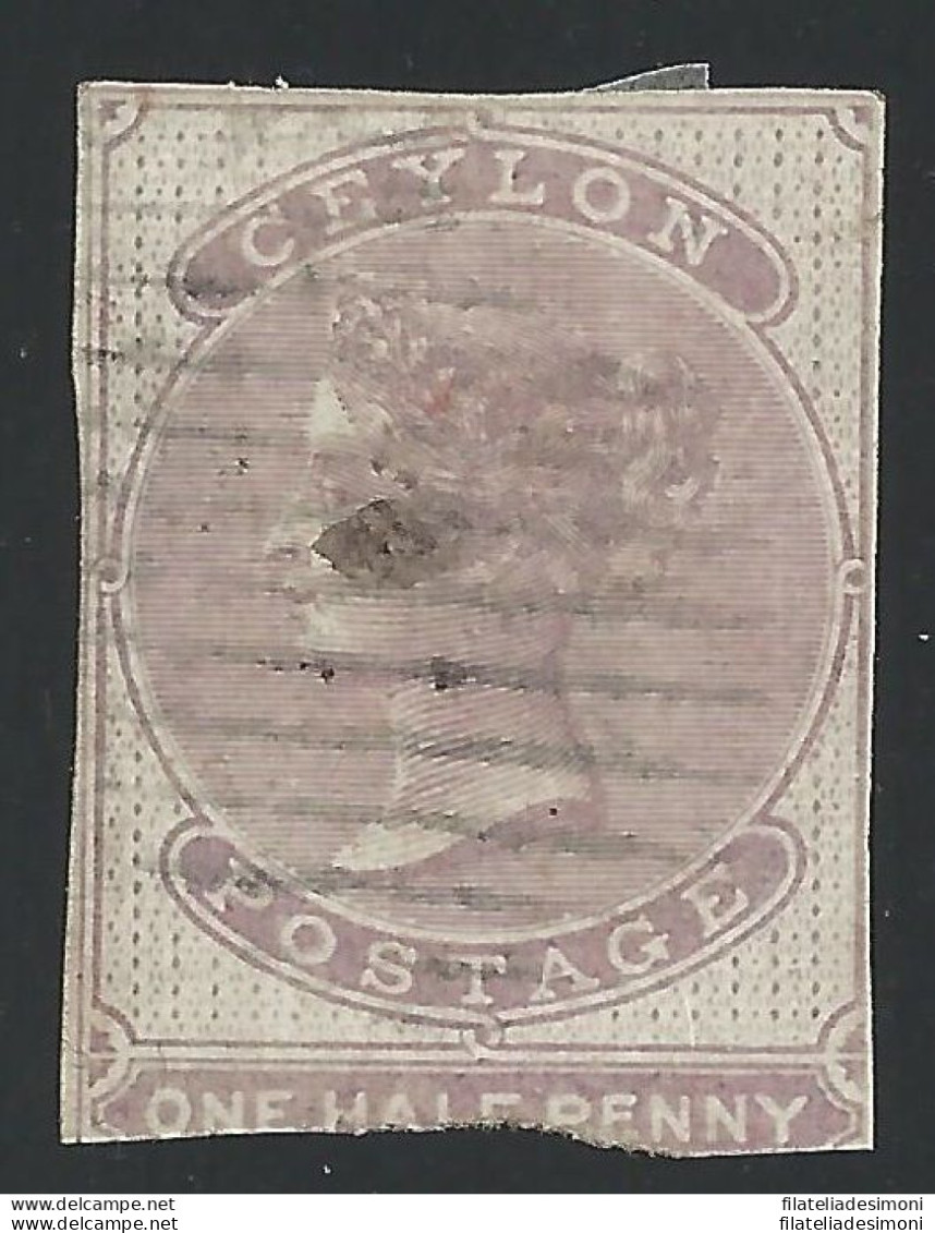 1857 CEYLON - SG N° 16  1/2d  Reddish Lilac USED - Other & Unclassified