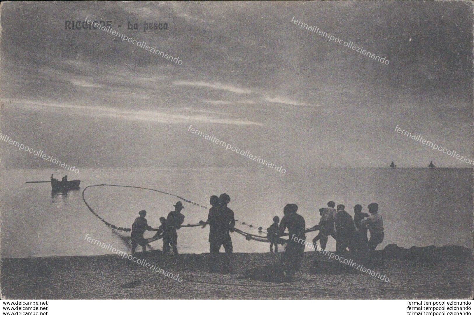 Ar475 Cartolina Riccione La Pesca 1939 Provincia Di Rimini - Rimini
