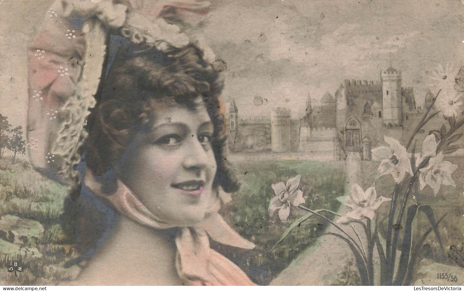 FANTAISIES - Femmes - Deux Femmes - Fleurs - Colorisé - Carte Postale Ancienne - Women