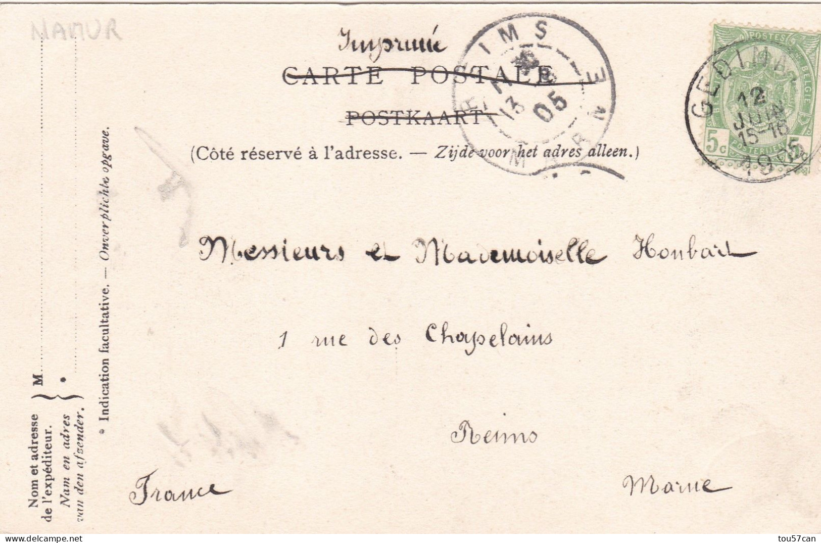 GEDINNE  -  NAMUR  -  BELGIQUE  -  CPA   PRECURSEUR   DE   1905  -   L'HÔTEL  DU  LION  D'OR. - Gedinne