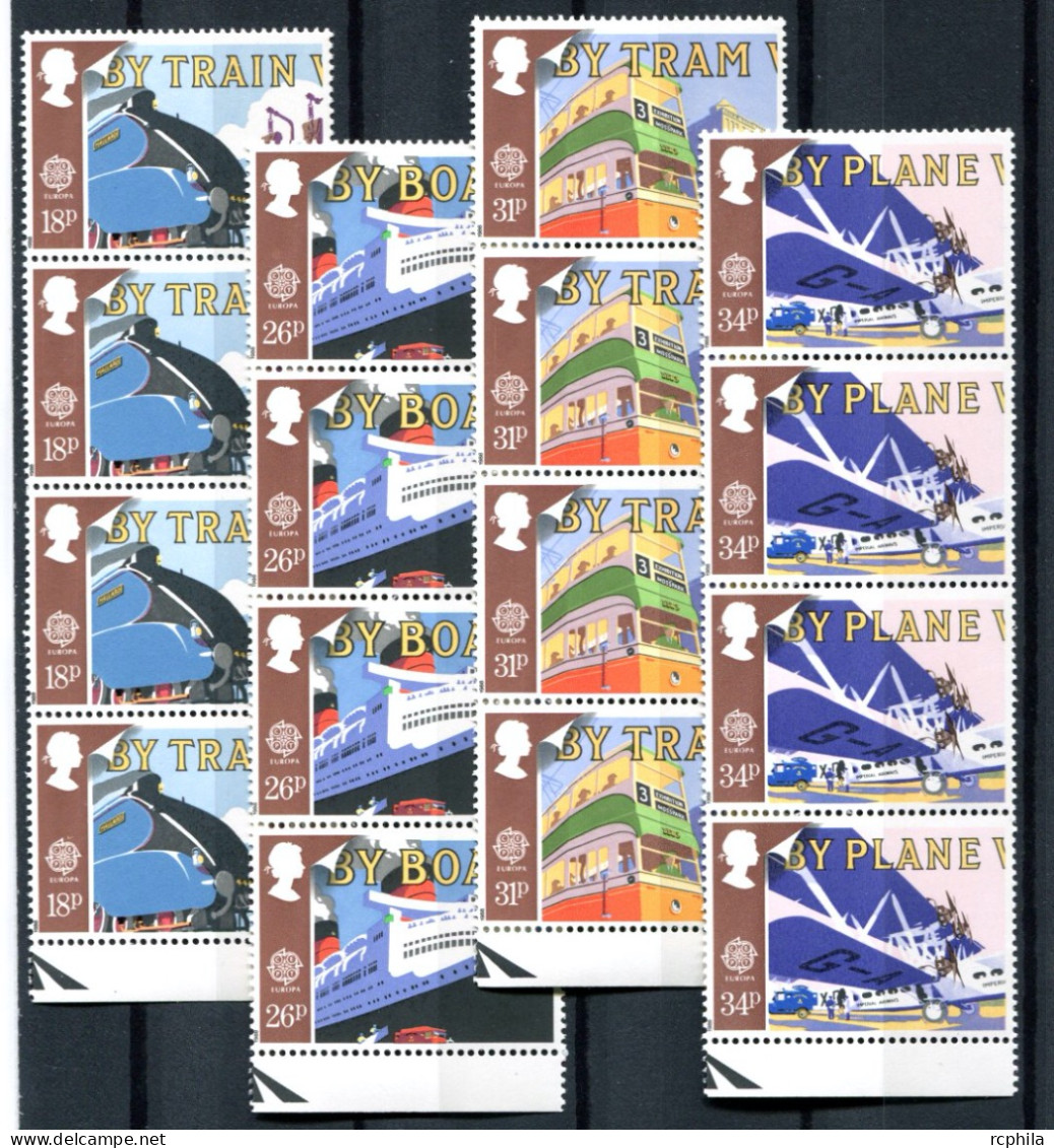 RC 27514 GRANDE BRETAGNE COTE 28€ N° 1311 / 1314 X 4 Ex EUROPA 1988 TRANSPORTS ET COMMUNICATIONS NEUF ** MNH TB - 1988