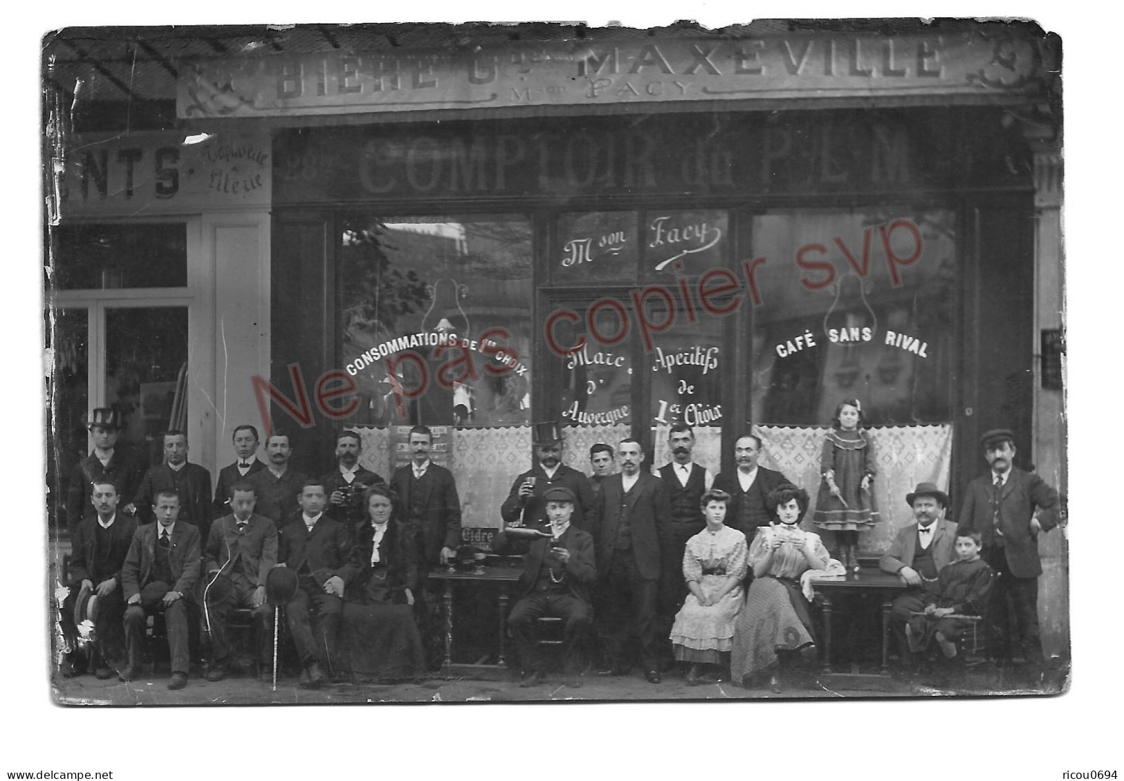 Carte Photo - Paris XIIe - 28bis Boulevard Diderot - Café Facy "Comptoir Du PLM" - 1907 - Arrondissement: 12