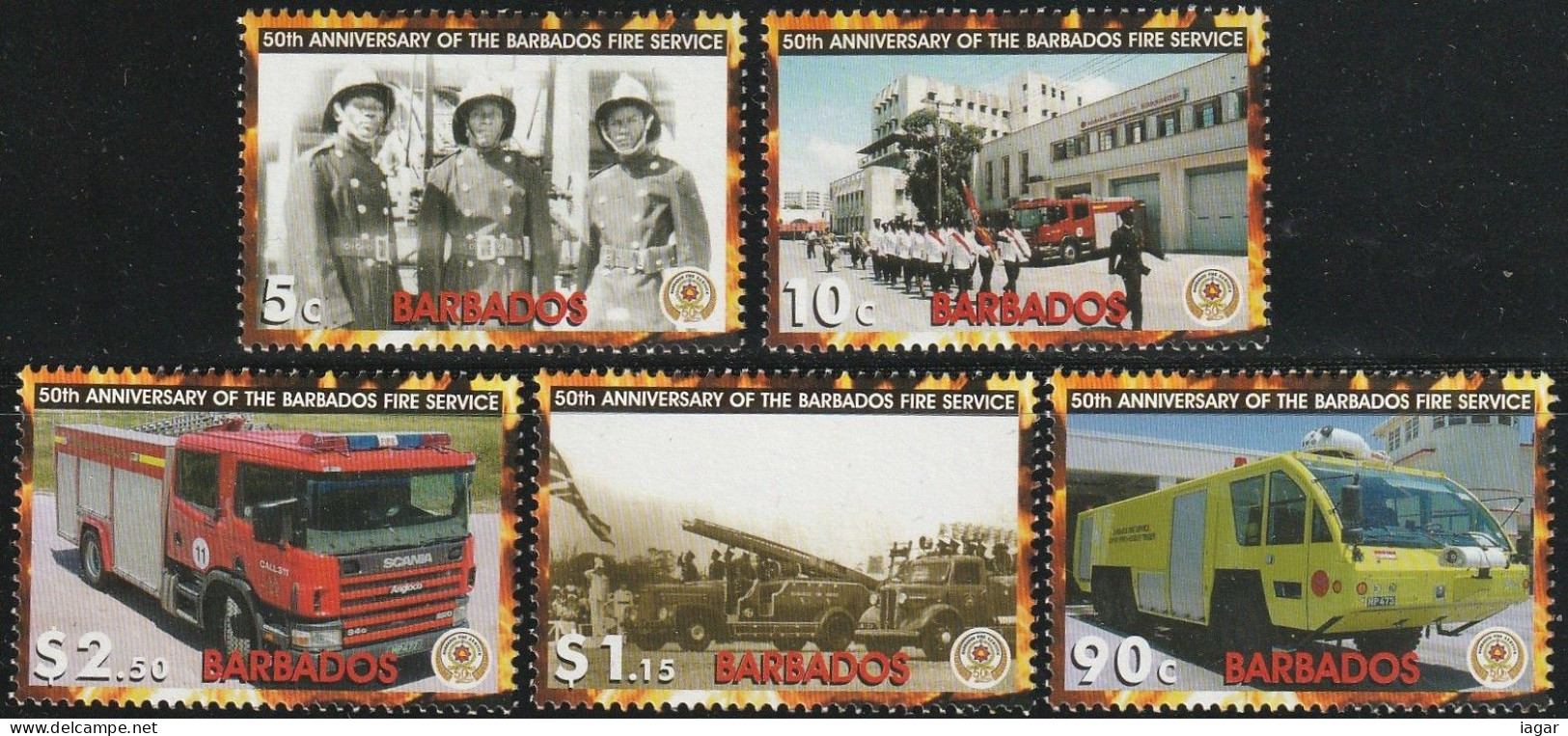 THEMATIC FIREMEN:  50th ANNIV. OF THE BARBADOS FIRE SERVICE.  ACTIVITIES AND MEANS OF RESCUE    -    BARBADOS - Sapeurs-Pompiers