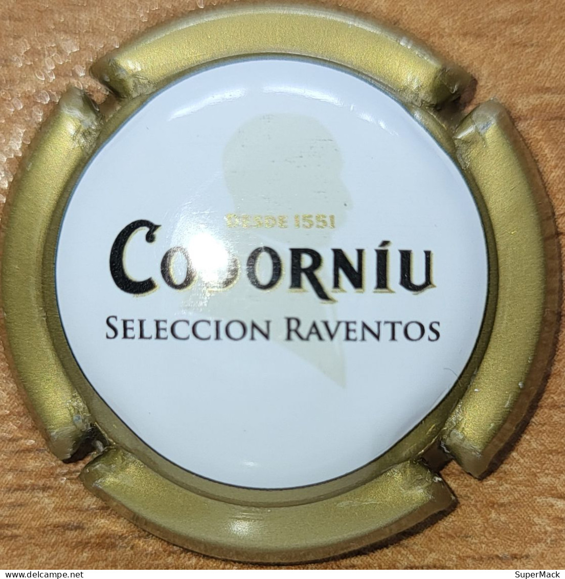 Capsule Cava D'Espagne CODORNIU Série Seleccion Raventos, Verso Métal Mat, Blanc & Kaki Nr 20a - Placas De Cava