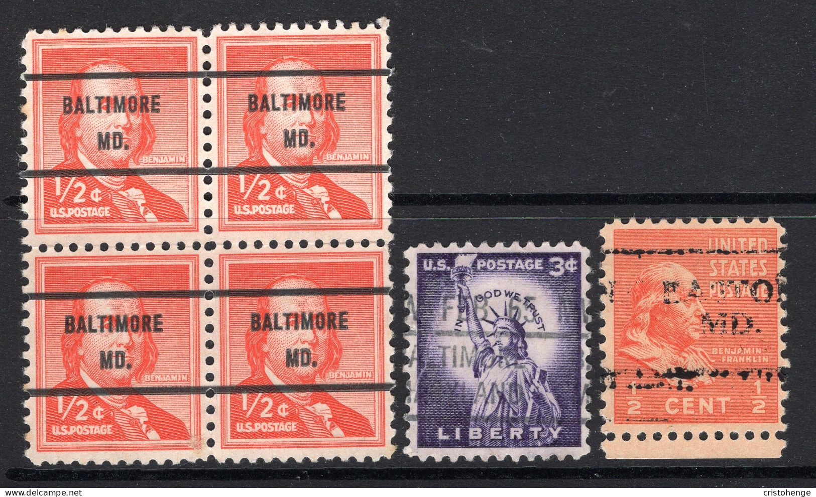 USA Precancel - Maryland - Small Collection - Vorausentwertungen