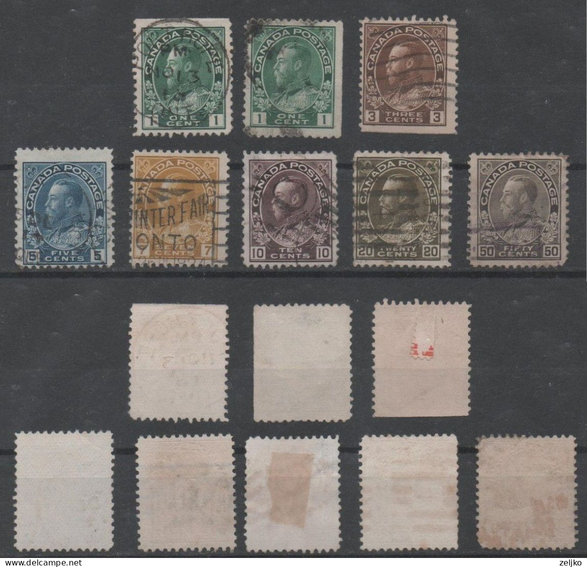 Canada, Used, 1911, Michel 95_99 And Some From Booklets - Gebruikt