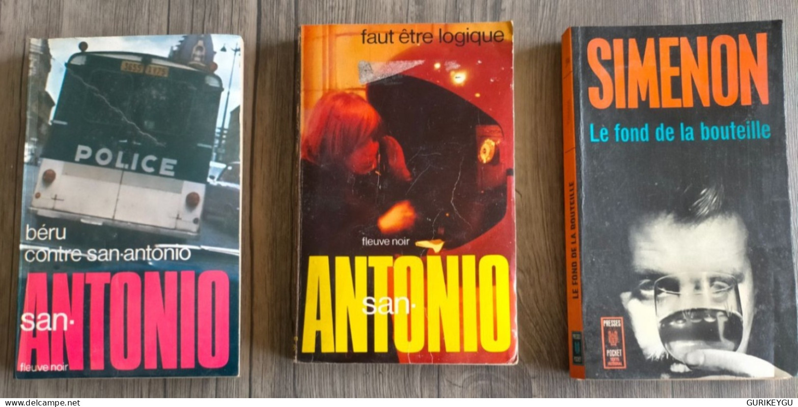 4 Livres SIMENON Le Fond De La Bouteille Faut Etre Logique Beru Contre SAN ANTONIO Le Bouchon De Cristal MAURICE LEBLANC - Actie