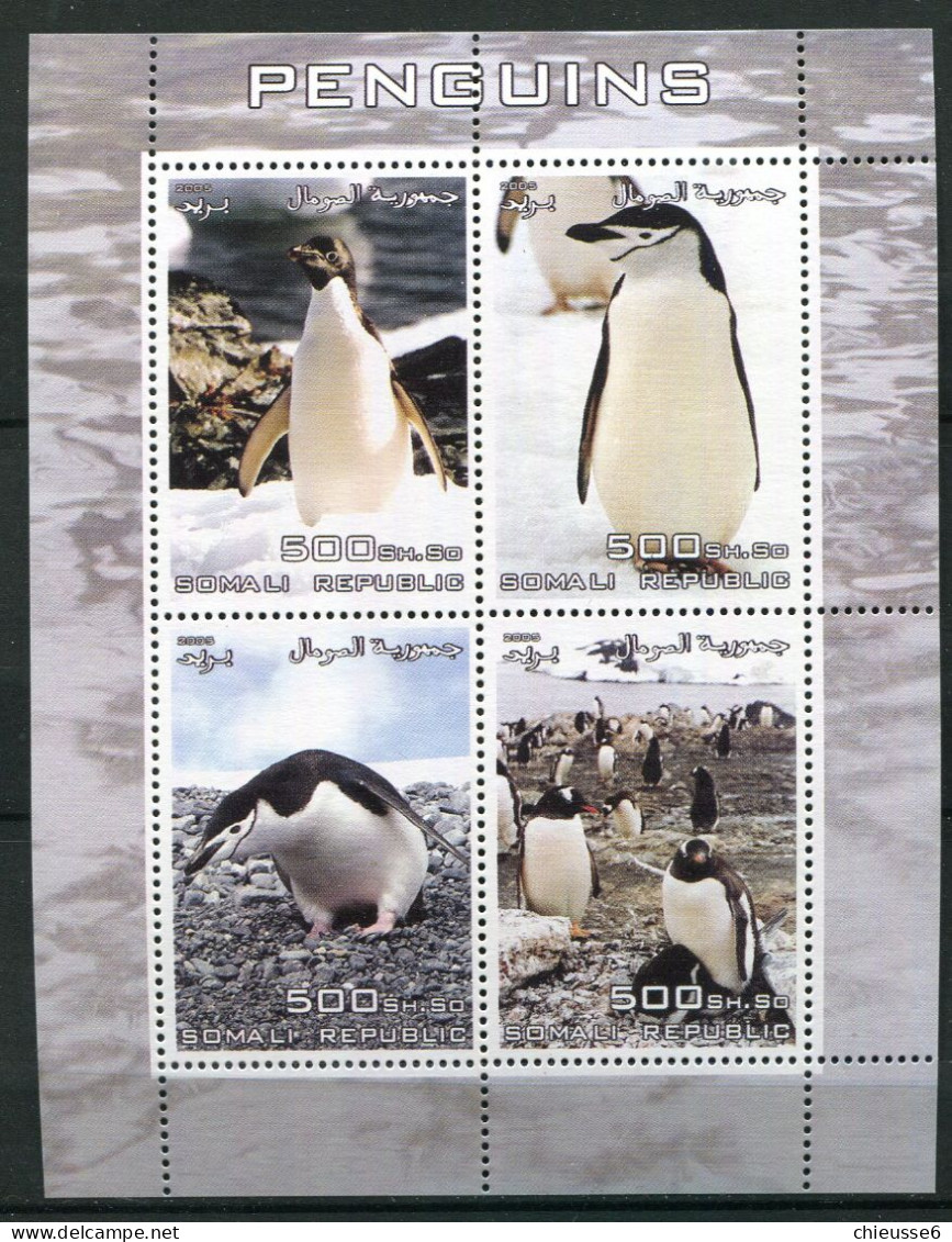 (lot 13) Somalie ** - Feuillet - Oiseaux : Pingouins - Pingueinos