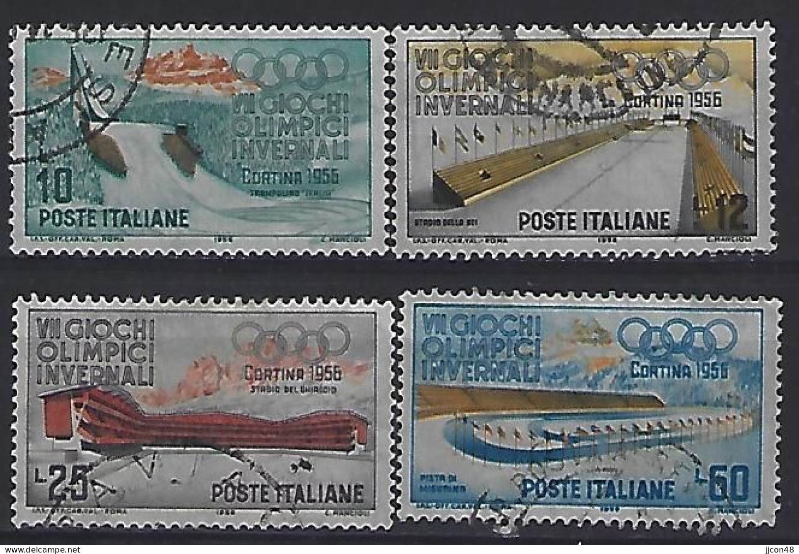 Italy 1956  Olympische Winterspiele (o) Mi.958-961 - 1946-60: Usati
