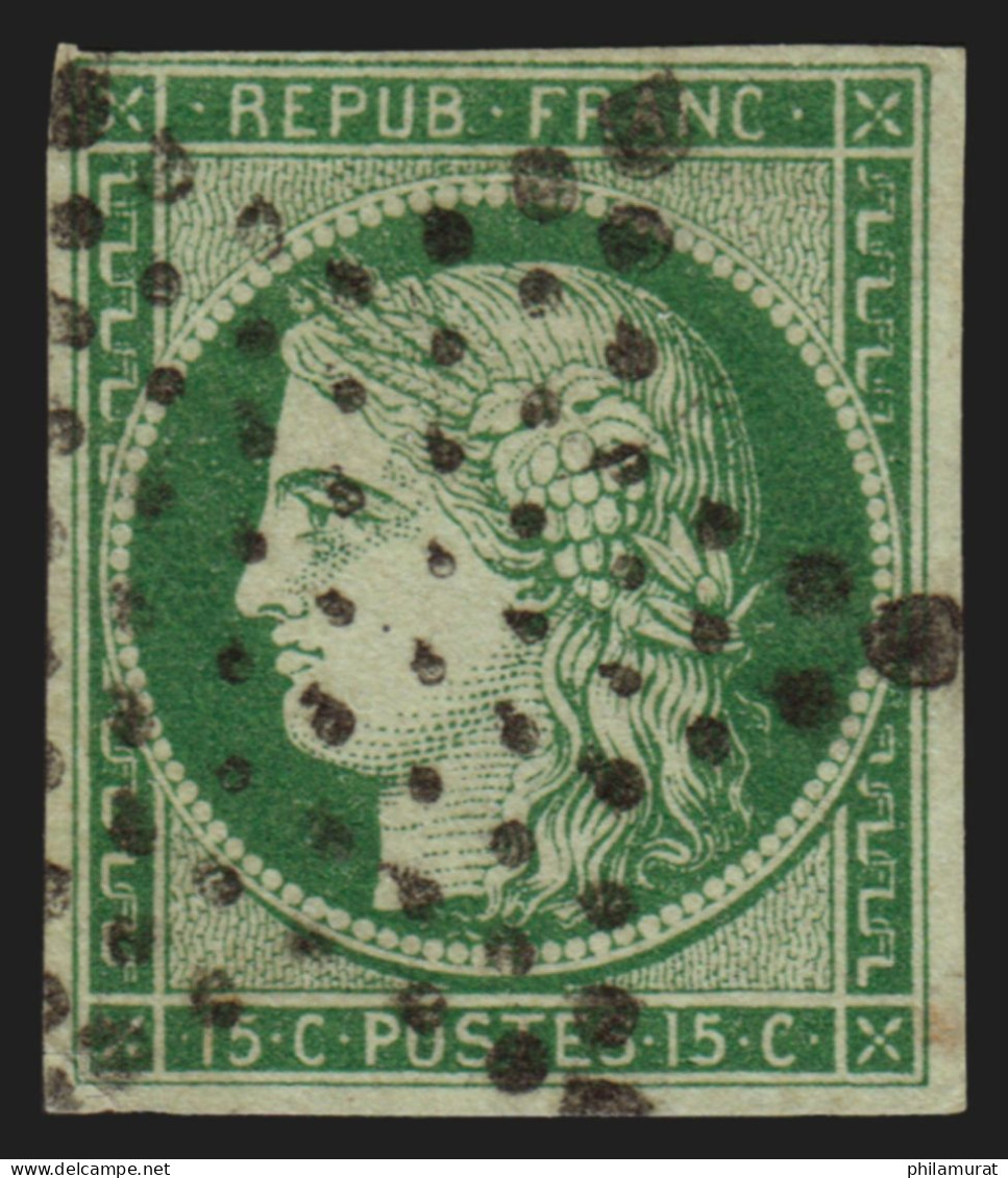 N°2b, Cérès 15c Vert-foncé, Oblitéré étoile De Paris - TB D'ASPECT - 1849-1850 Ceres