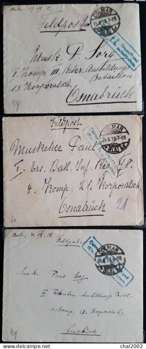 Feldpost  1918 Colmar - Cartas & Documentos