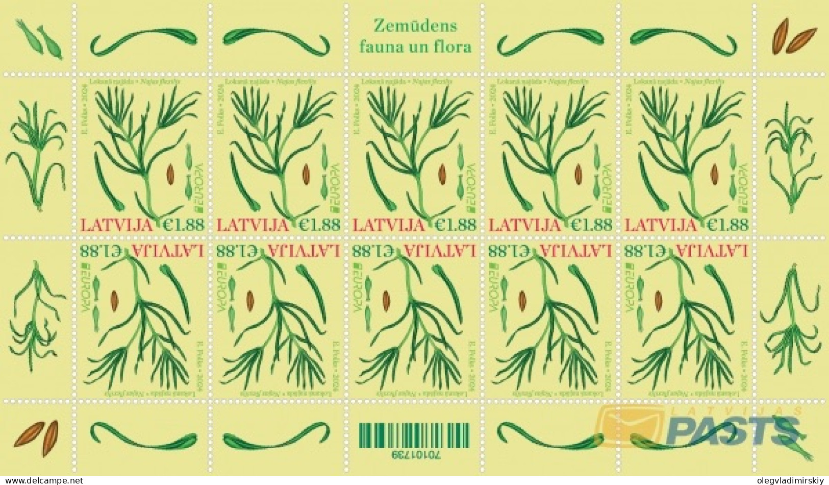 Latvia Lettland Lettonie 2024 Europa CEPT Underwater Flora And Fauna Fish Plant Set Of 2 Sheetlets MNH - Fische