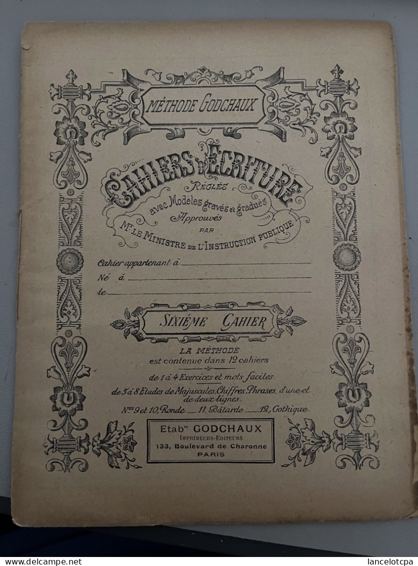 CAHIER D'ECRITURE VIERGE METHODE GODCHAUX - Sonstige & Ohne Zuordnung