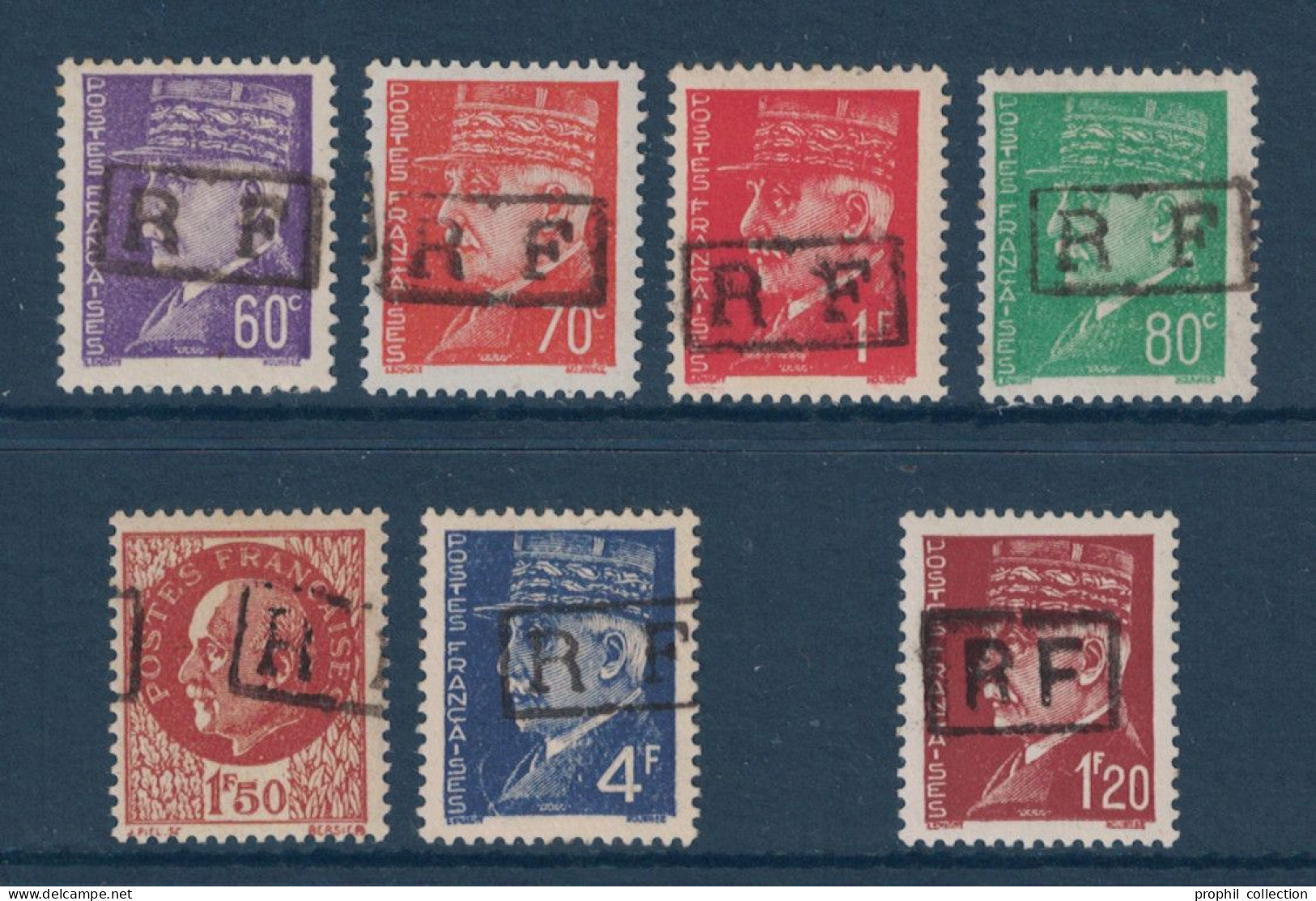 LIBÉRATION DE POITIERS (VIENNE) : LOT De 7 TIMBRES (SIGNÉS BRUN) Au TYPE PÉTAIN Avec TYPES 2 ET 3 - Liberazione