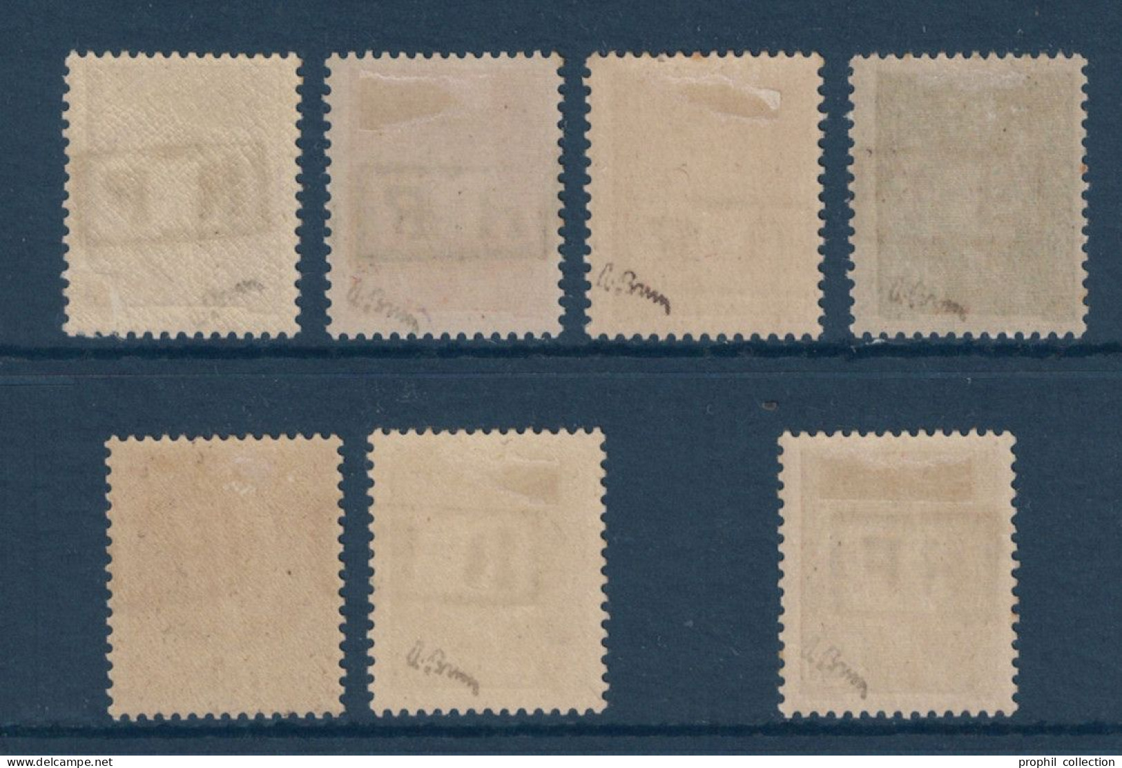 LIBÉRATION DE POITIERS (VIENNE) : LOT De 7 TIMBRES (SIGNÉS BRUN) Au TYPE PÉTAIN Avec TYPES 2 ET 3 - Liberazione