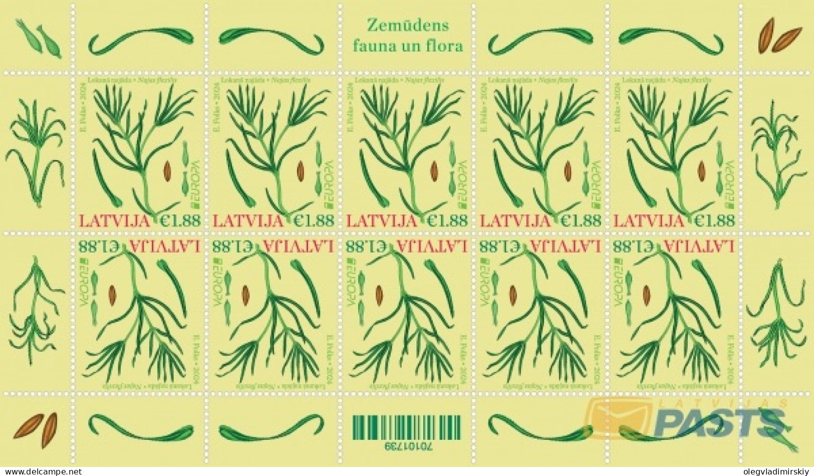 Latvia Lettland Lettonie 2024 Europa CEPT Underwater Flora And Fauna Fish Plant Set Of 2 Sheetlets MNH - Lettonia