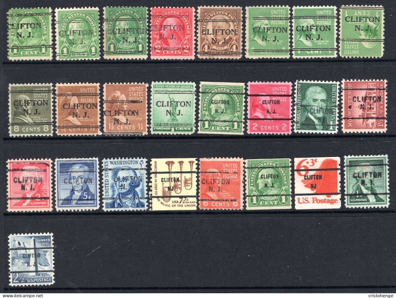 USA Precancel - New Jersey - Clifton - Small Collection - Precancels