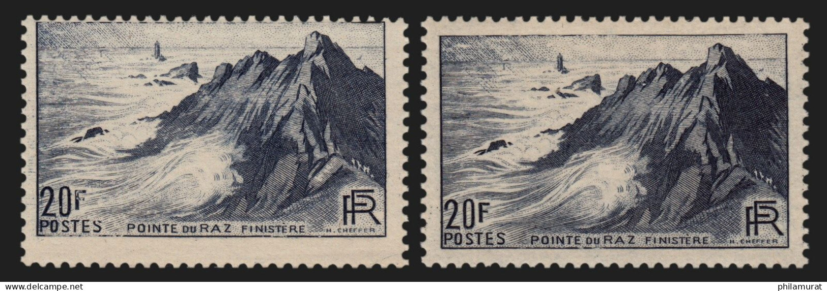 France N°764 Variété "impression Dépouillée" à Gauche + Normal, Neuf ** LUXE - Unused Stamps