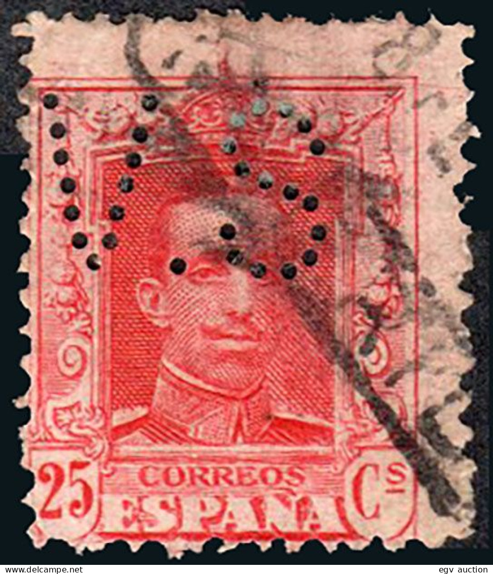 Madrid - Perforado - Edi O 317 - "V.S." (Librería) - Oblitérés