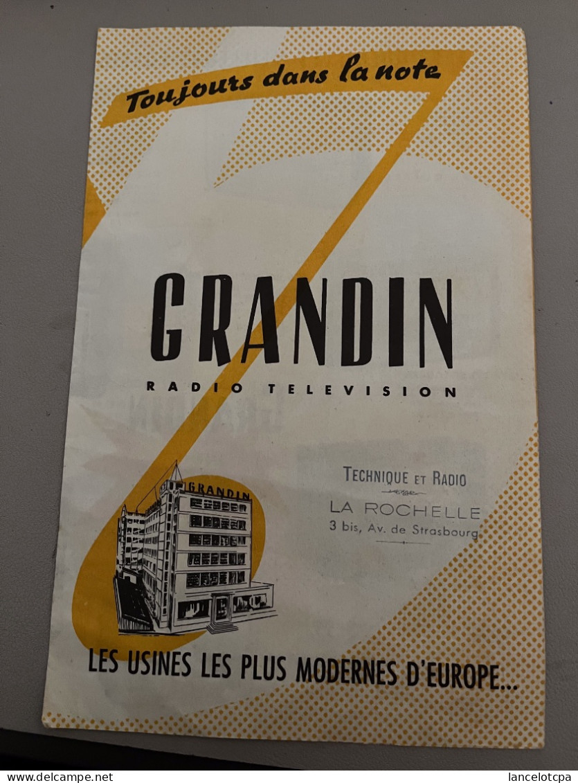 PUBLICITE TELEVISION GRANDIN - TECHNIQUE ET RADIO à LA ROCHELLE 3BIS AVENUE DE STRASBOURG - Advertising