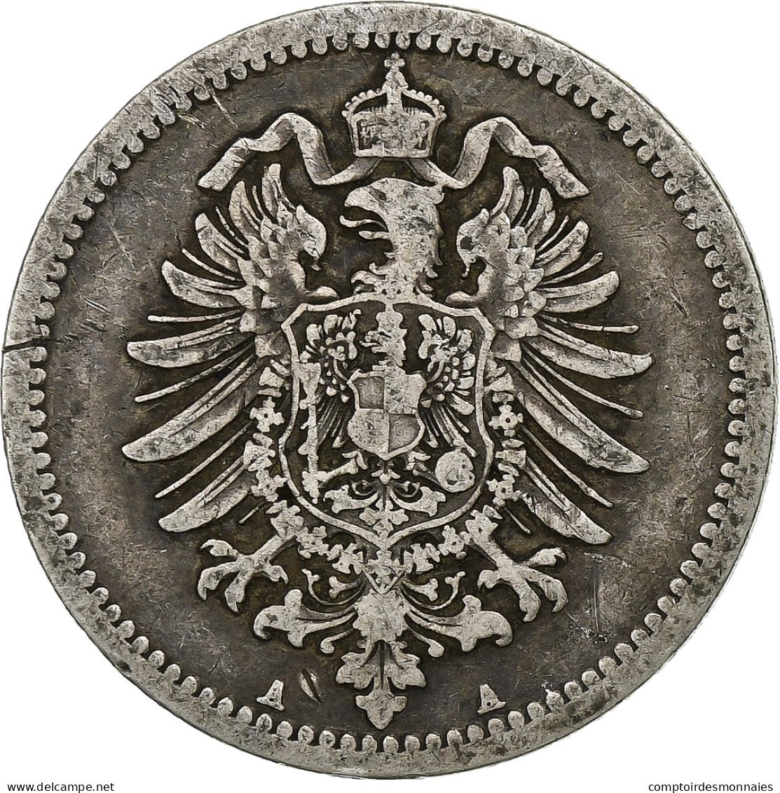 Empire Allemand, Wilhelm I, 50 Pfennig, 1876, Berlin, Argent, TTB, KM:6 - 50 Pfennig