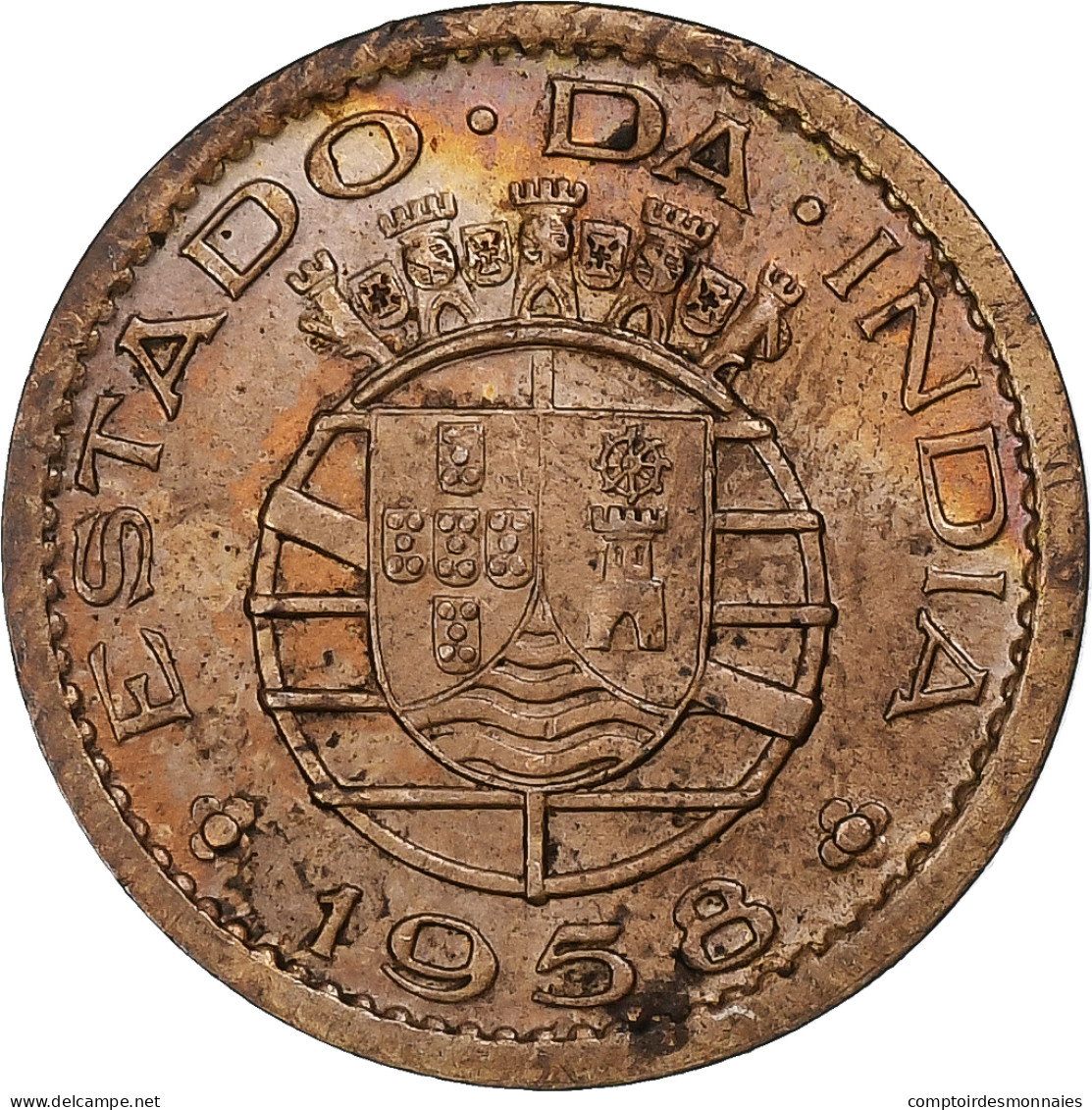 Inde Portugaise, 10 Centavos, 1958, Bronze, TTB, KM:30 - Portugal