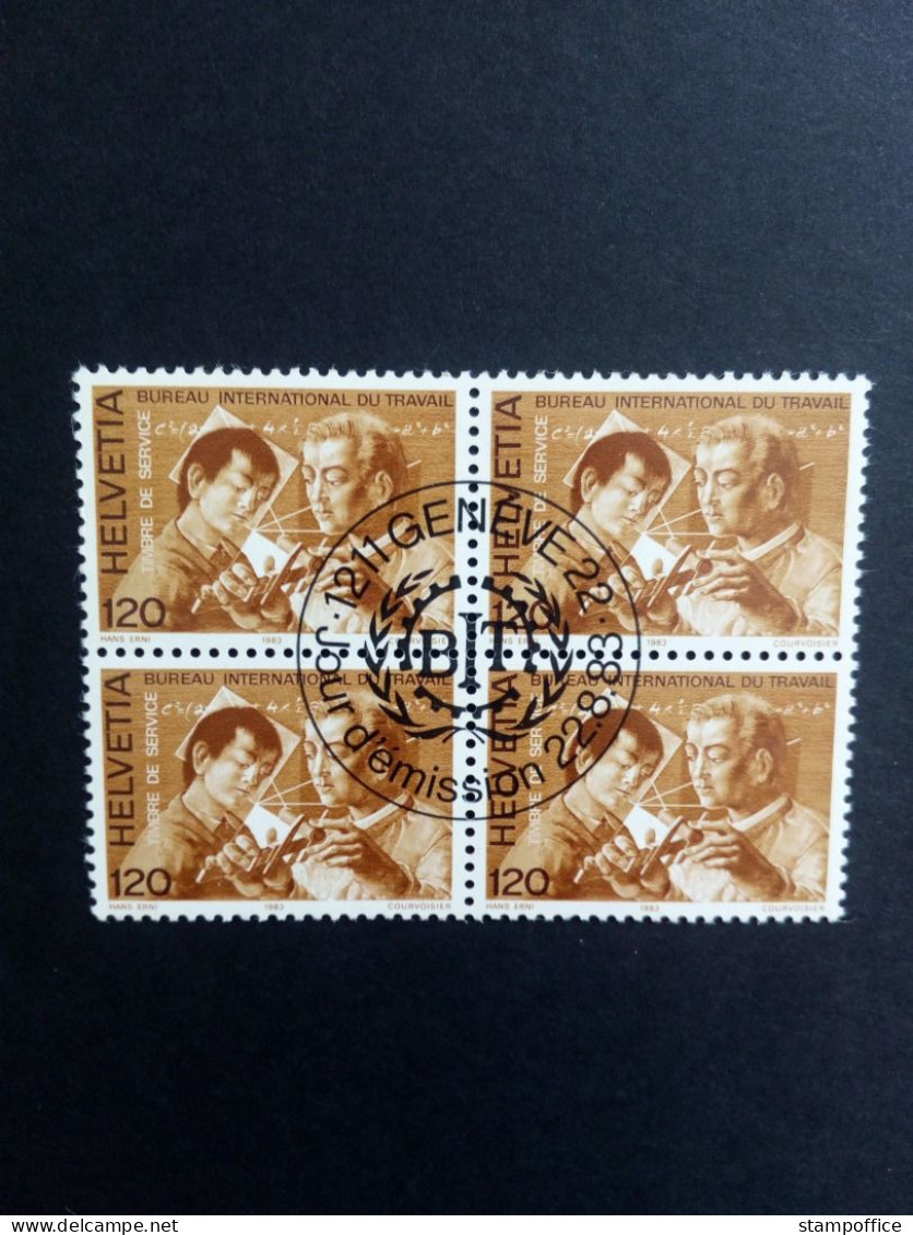 SCHWEIZ BIT MI-NR. 108 GESTEMPELT(USED) 4er BLOCK MENSCH UND ARBEIT (II) 1983 MEISTER UND LEHRLING - OIT