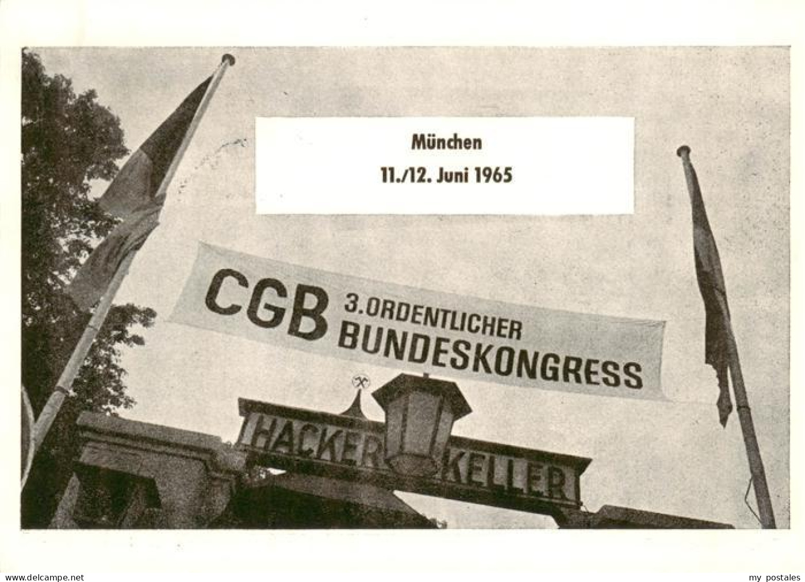 73888151 Muenchen CGB 3. Ordentlicher Bundeskongress Hacker-Keller Sonderstempel - Muenchen