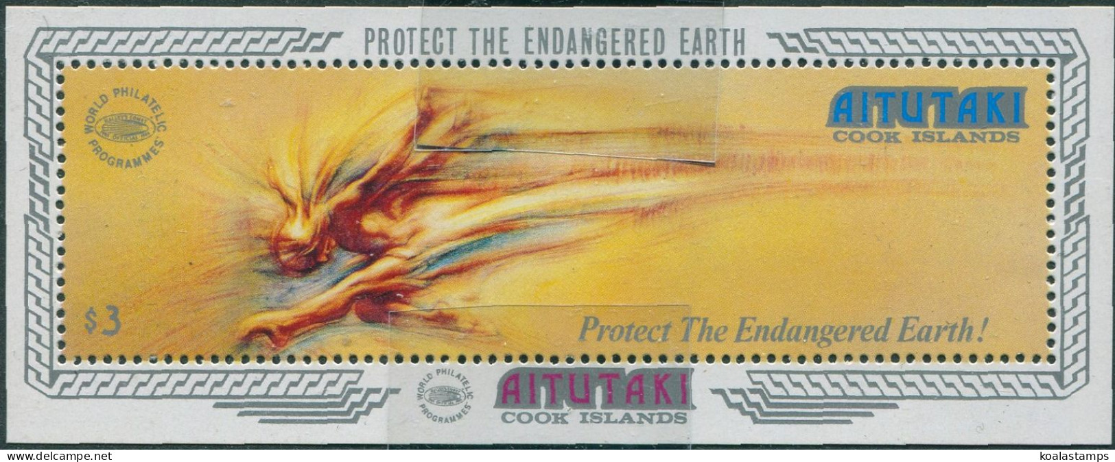 Aitutaki 1990 SG613 Endangered Earth MS MNH - Cookeilanden