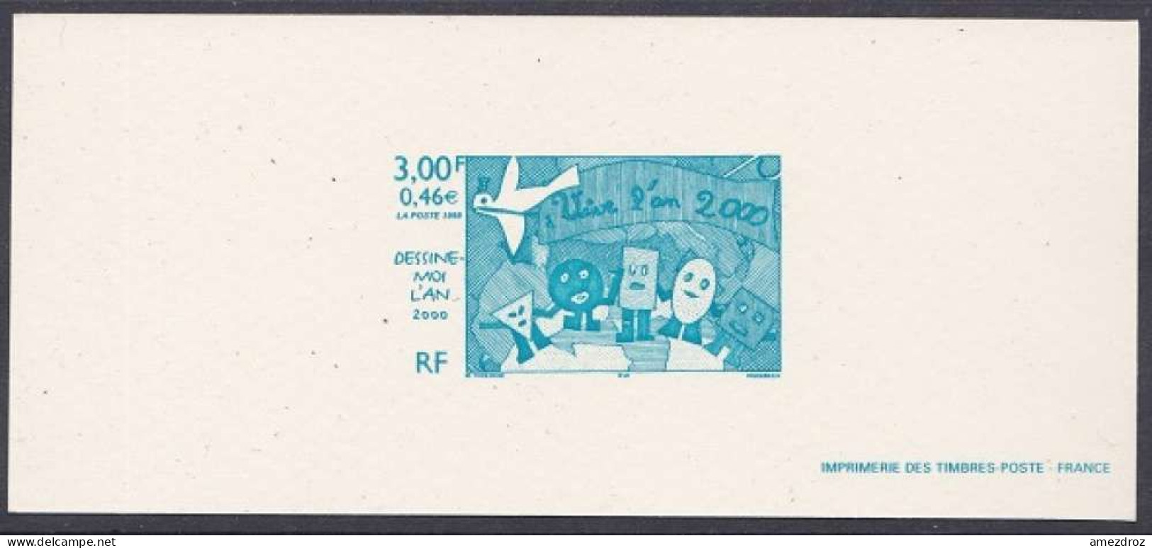 France Gravure Officielle - Dessine Moi L'an 2000 (4) - Documents Of Postal Services