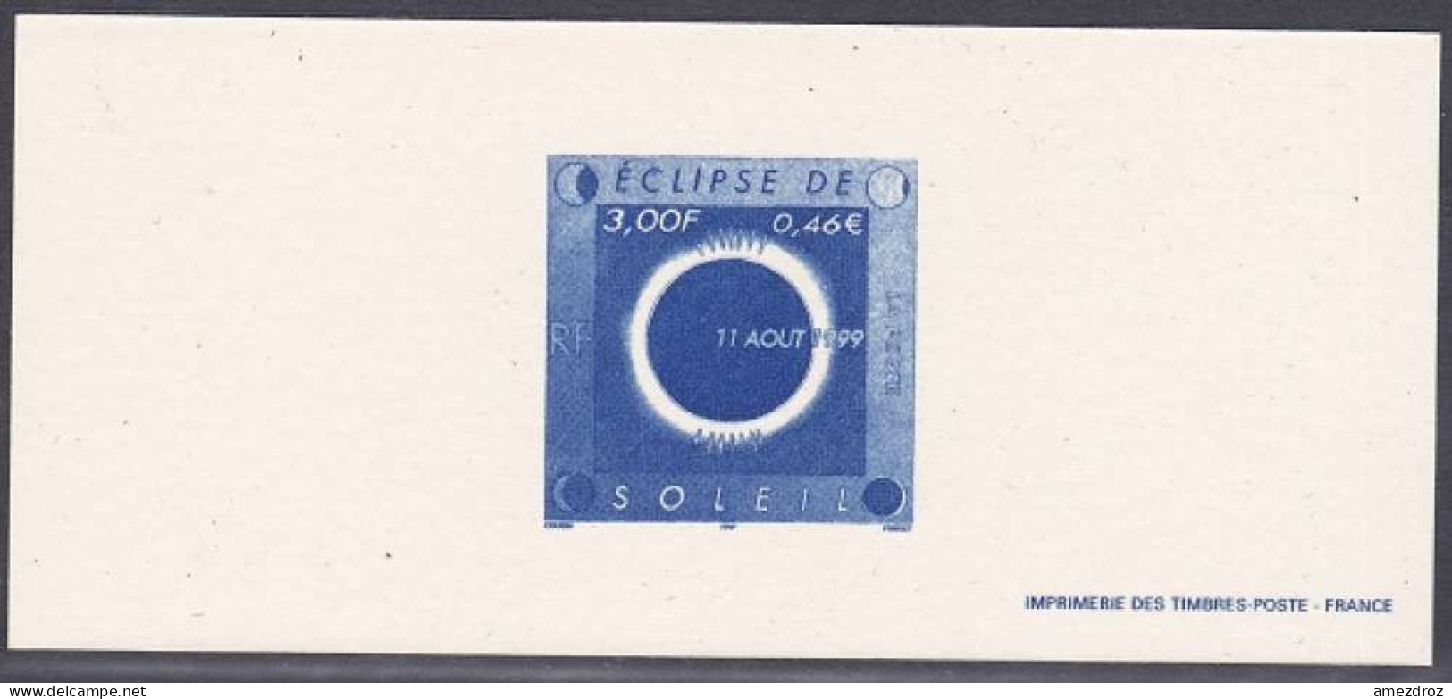 France Gravure Officielle - Eclipse De Soleil (4) - Documents Of Postal Services