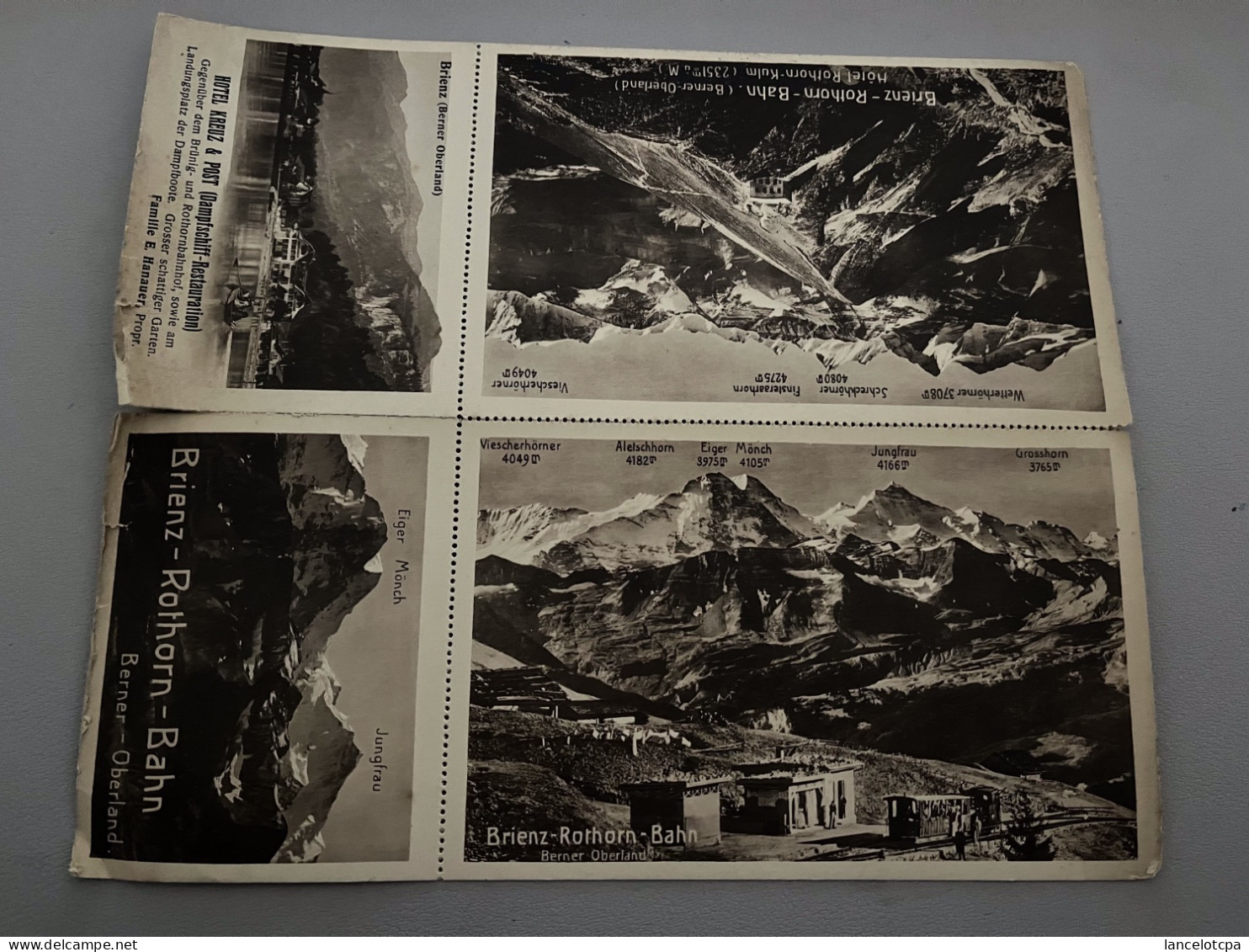 BLOC DEUX CARTES POSTALES / BRIENZ ROTHORN BAHN - AVEC HORAIRES DES TRAINS 1910 - Brienz