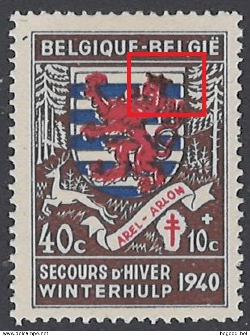 BELGIUM - 1940  - MNH/**  -  COB 540 LUPPI CV3 COURONNE NOIRE -  Lot 26006 - 1931-1960