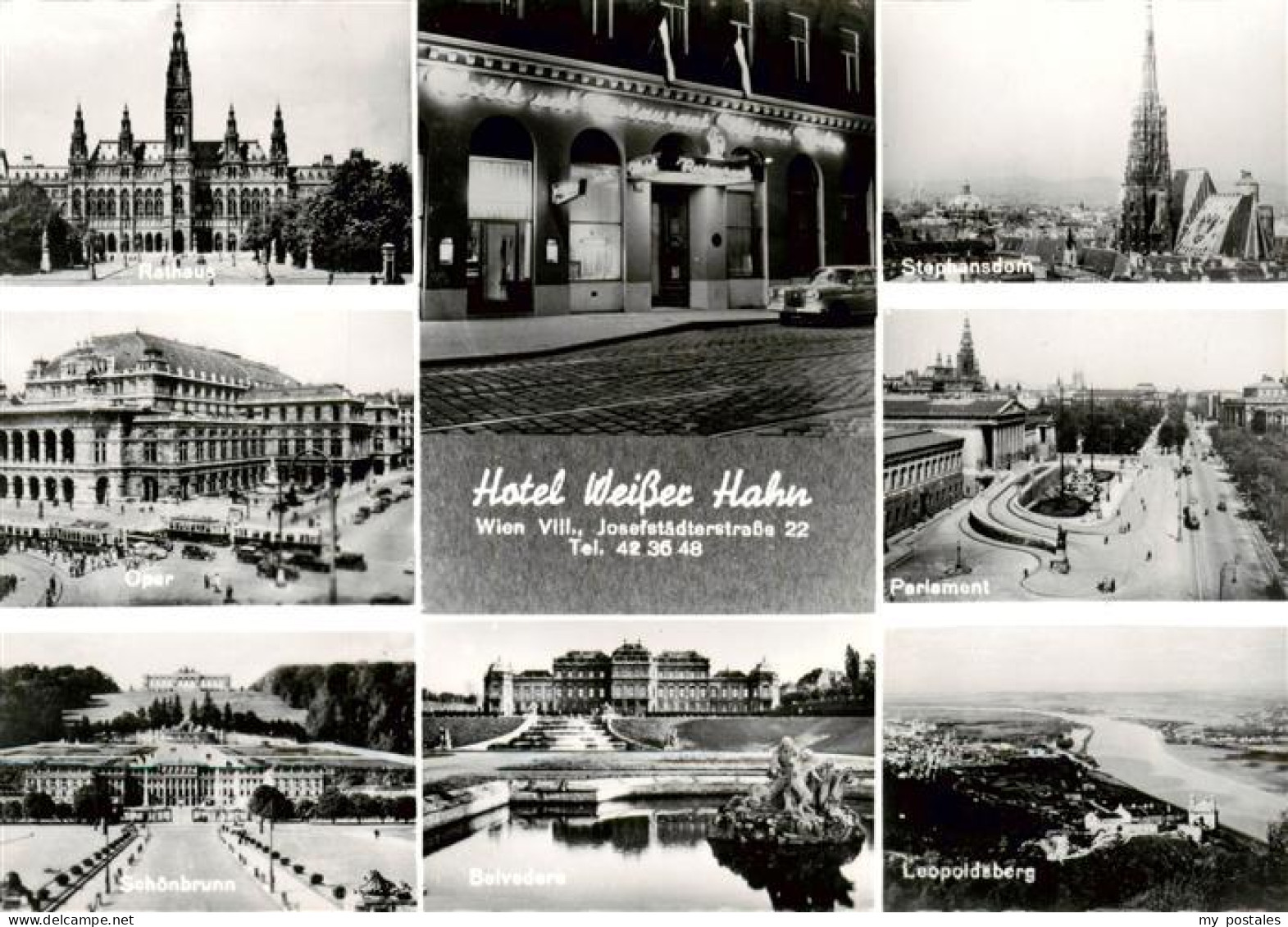 73888055 Wien AT Hotel Weisser Hahn Rathaus Oper Schoenbrunn Belvedere Stephansd - Autres & Non Classés