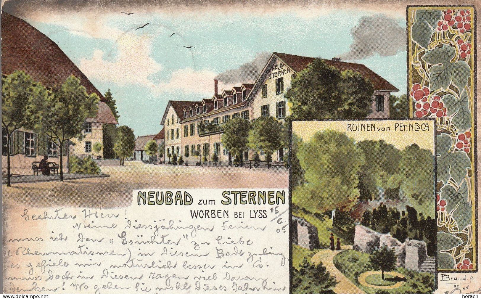 Suisse Carte Postale Neubad Zum Sternen Worben 1905 - Autres & Non Classés