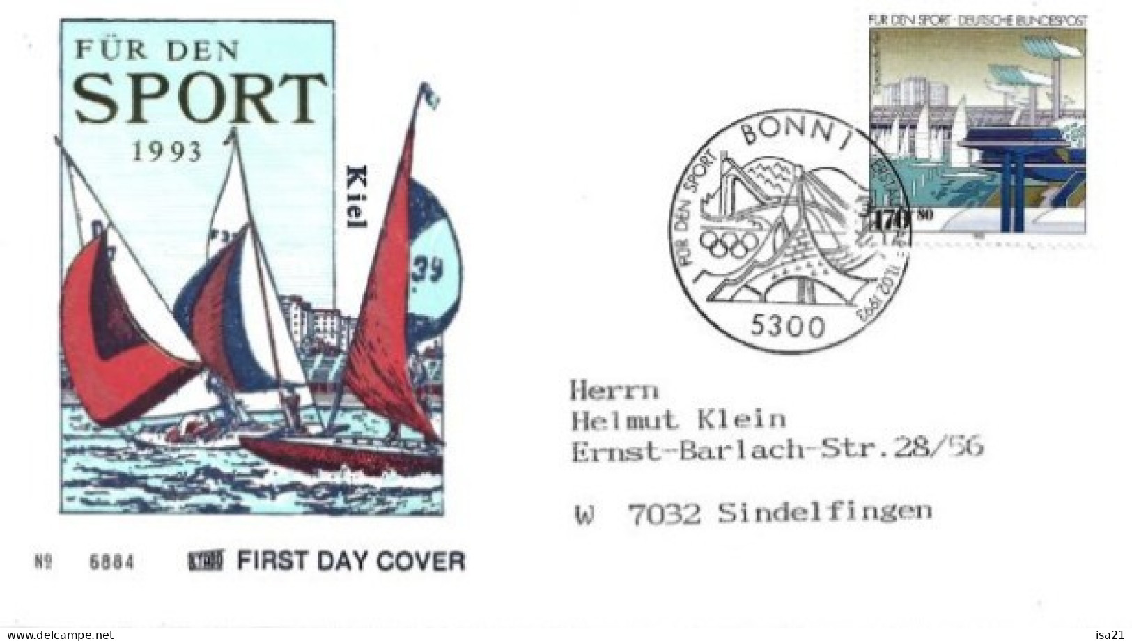 Allemagne: FIRST DAY COVER: 1993: Für Den SPORT: La Voile, Bonn - 1991-2000