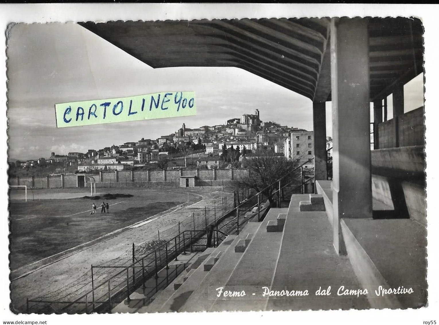 Football Stade Stadion Stadium Estadio Stadio Fermo  Marche Differente Veduta Campo Sportivo Vedesi Porta Anni 50 - Soccer