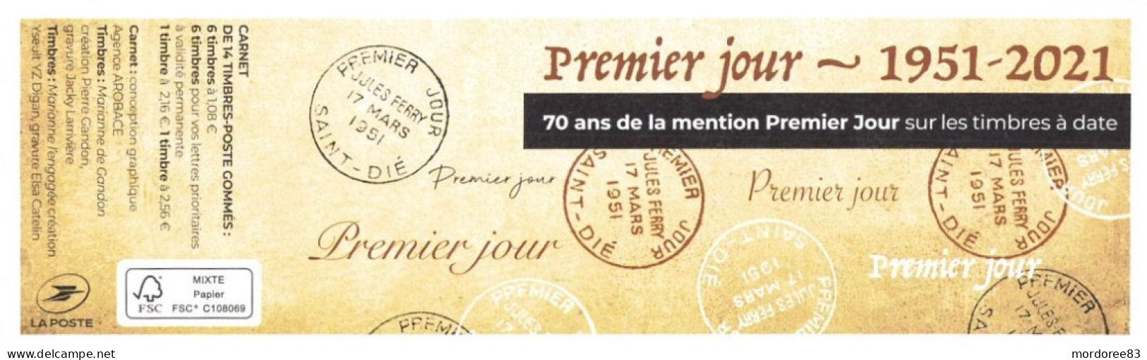 CARNET 70 ANS DE LA MENTION PEMIER JOUR NEUF NON PLIE 1528 - Gedenkmarken