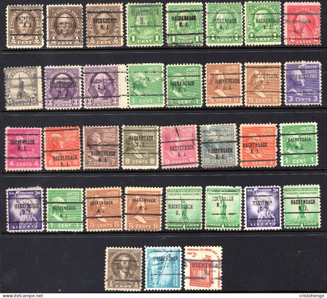 USA Precancel - New Jersey - Hackensack - Small Collection - Préoblitérés