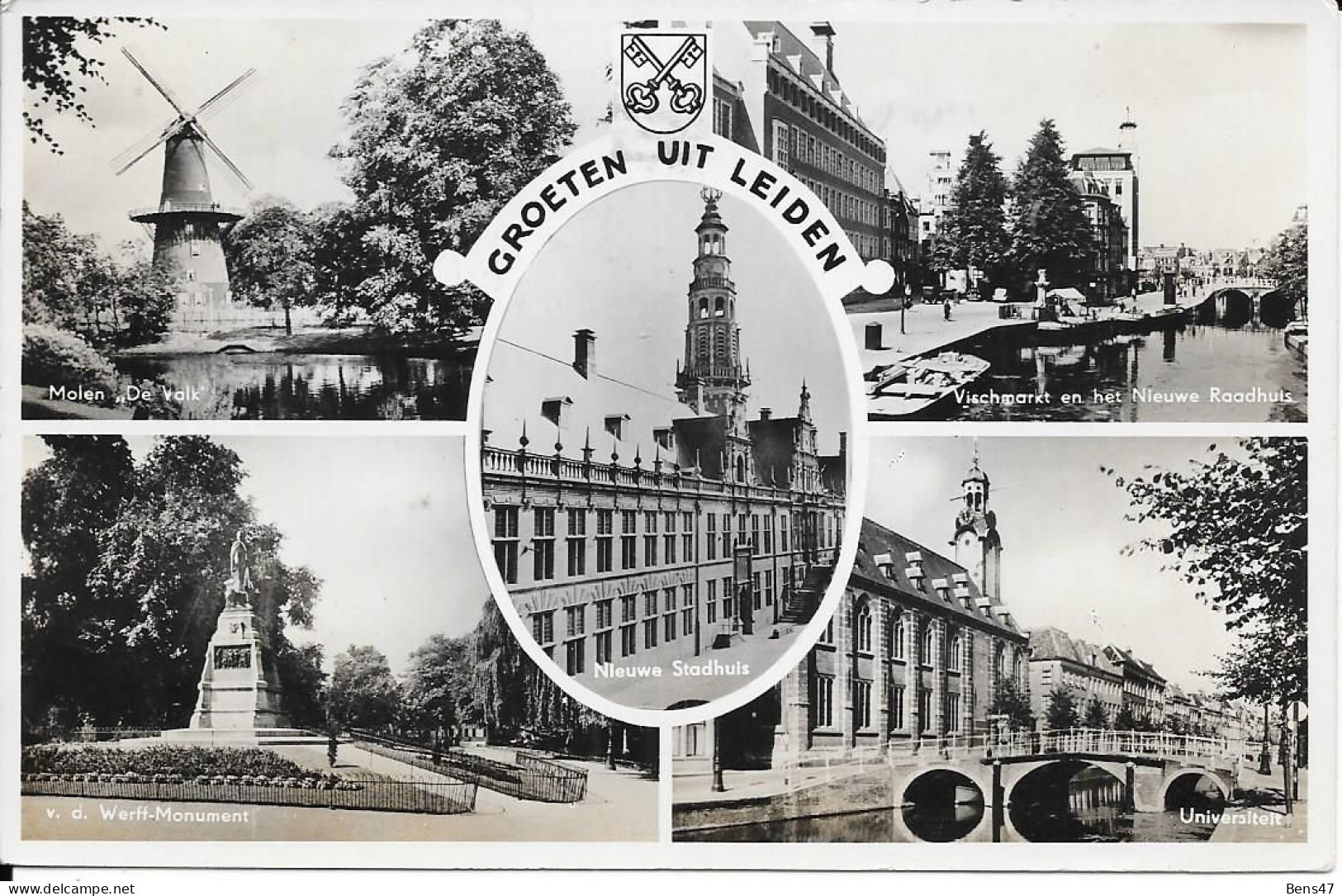 Leiden- Groeten -vijf Beelden Gelopen 14-5-1941 - Leiden