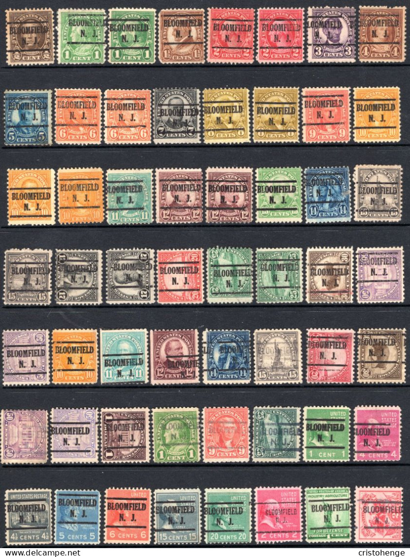 USA Precancel - New Jersey - Bloomfield - Small Collection - Voorafgestempeld